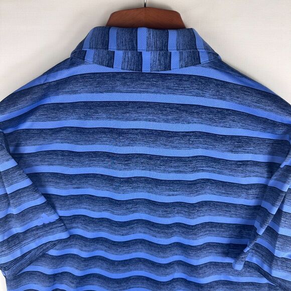 Adidas Men's Size Medium Performance Golf Polo Shirt LACC US Open Striped Blue - Picture 7 of 7